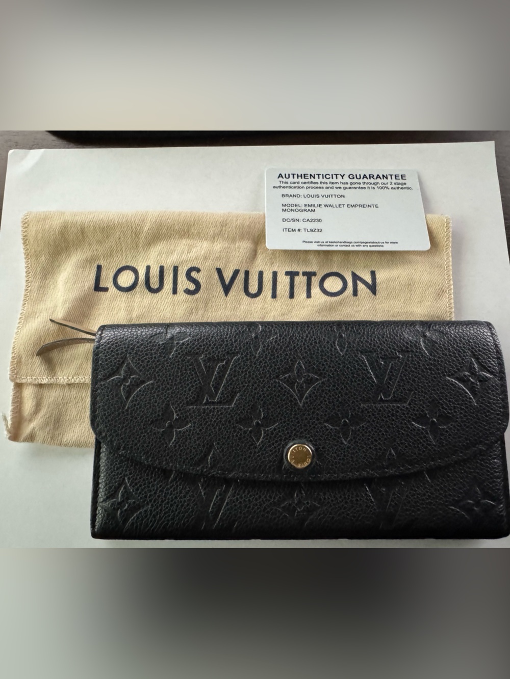 Louis Vuitton Emilie Empriente Monogram  wallet